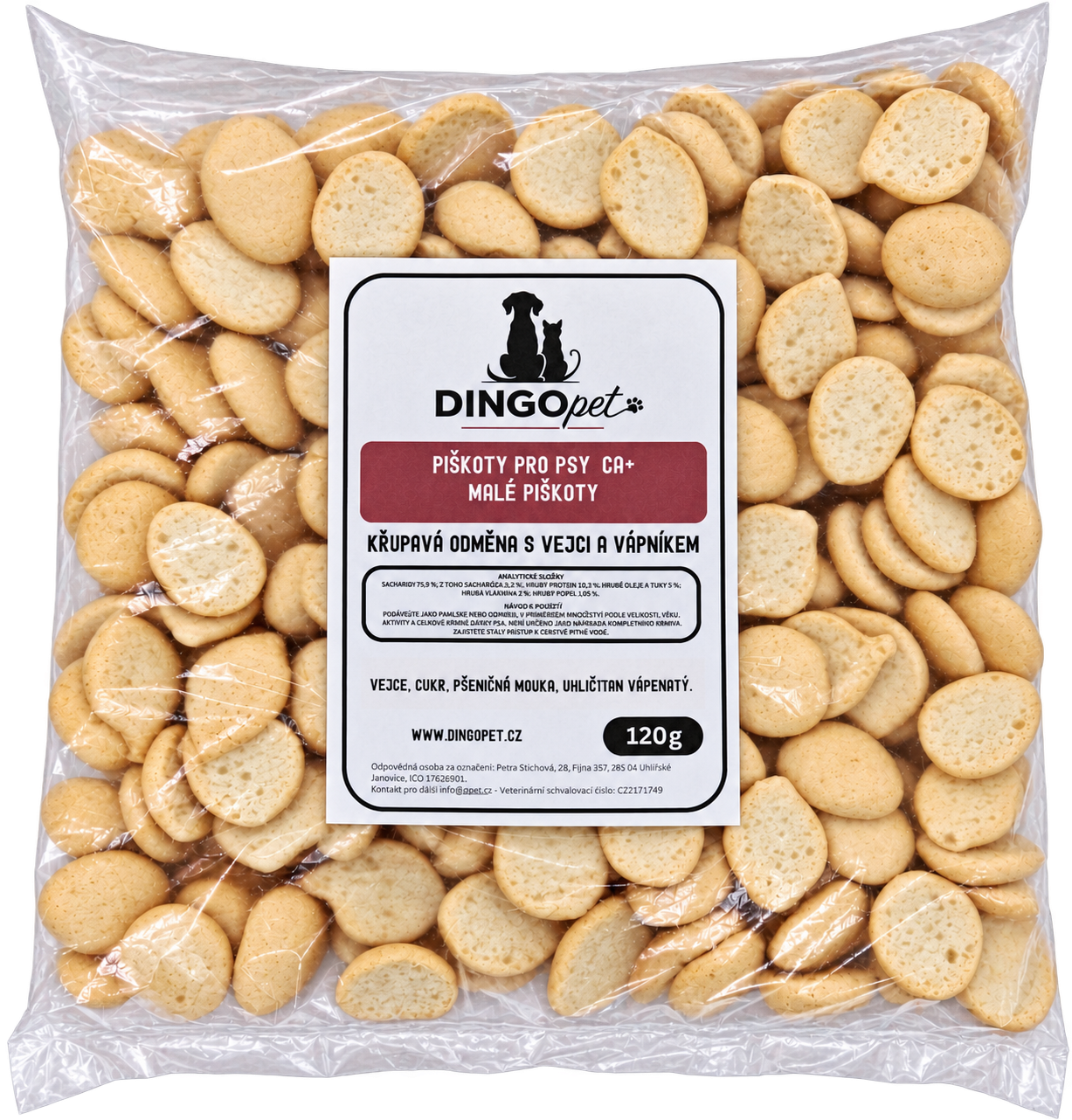 DINGOPET Piškoty malé Ca+ 120 g