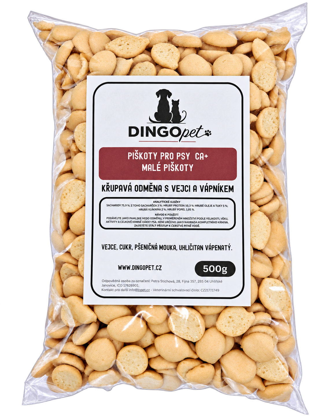 DINGOPET Piškoty malé Ca+ 500 g