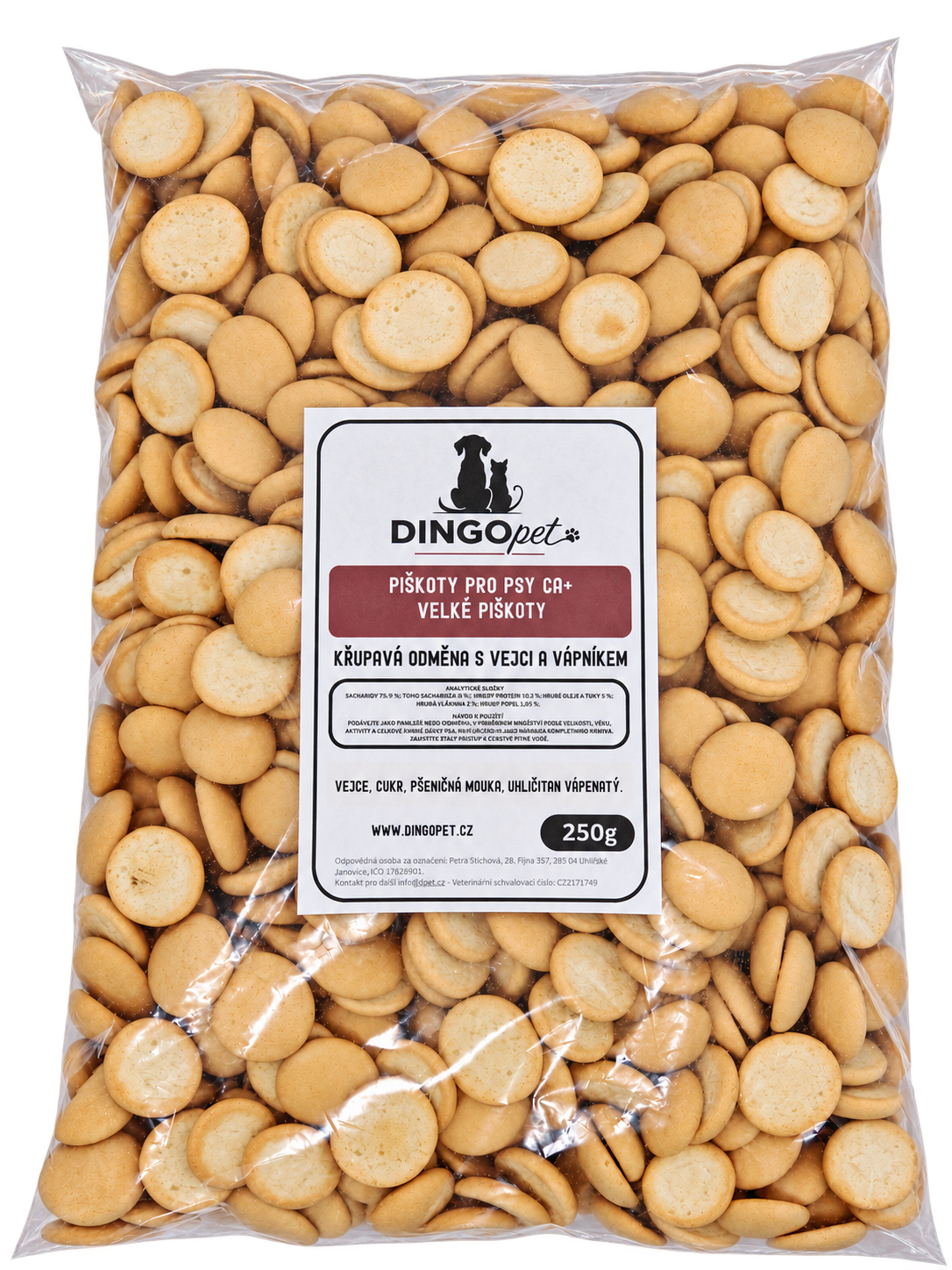 DINGOPET Piškoty velké Ca+ 250 g